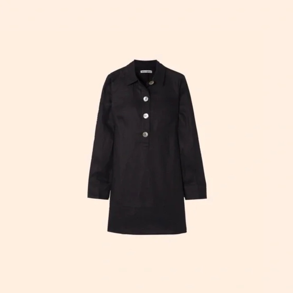 Reformation black linen dress XS
